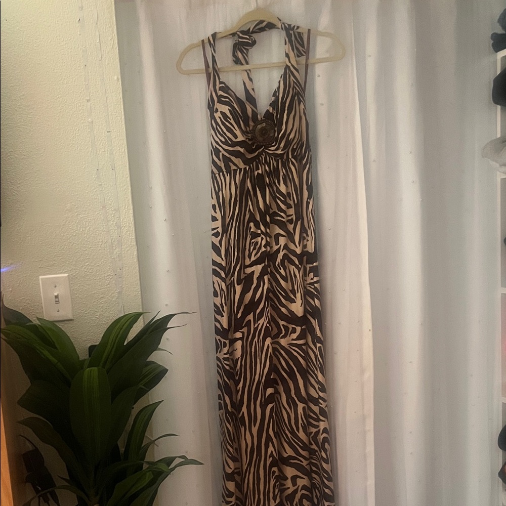 The Pyramid Collection Zebra Print Maxi Dress